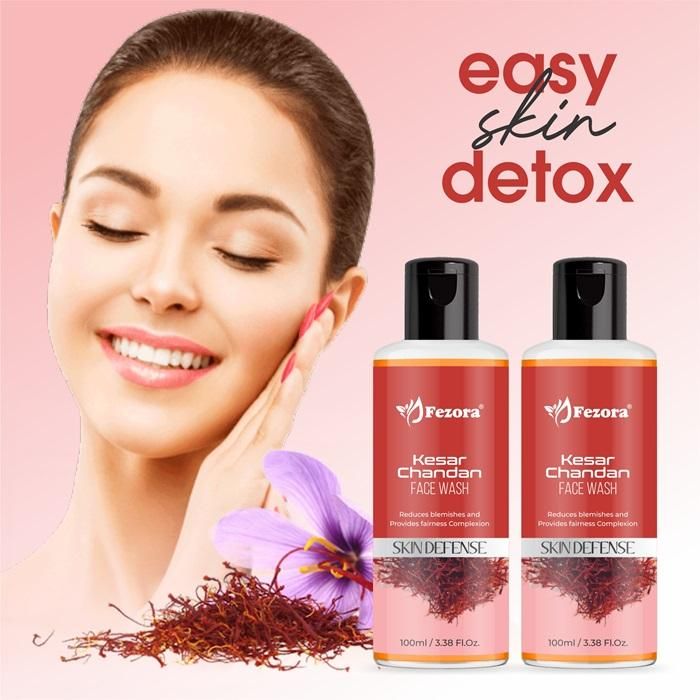 Fezora Chandan & Kesar Face Wash 100ML (Pack of 2)