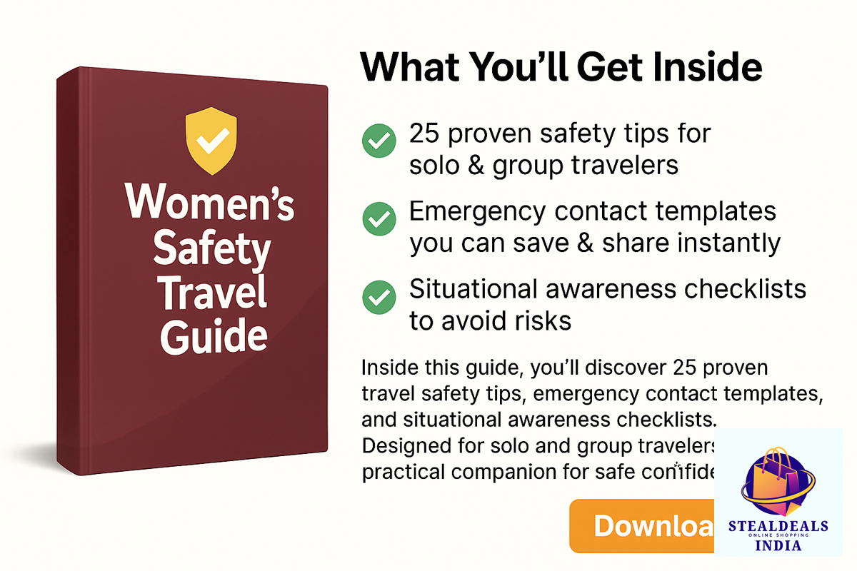 25 Proven Women’s Travel Safety Tools & Tips — Just ₹199 (Launch Price)