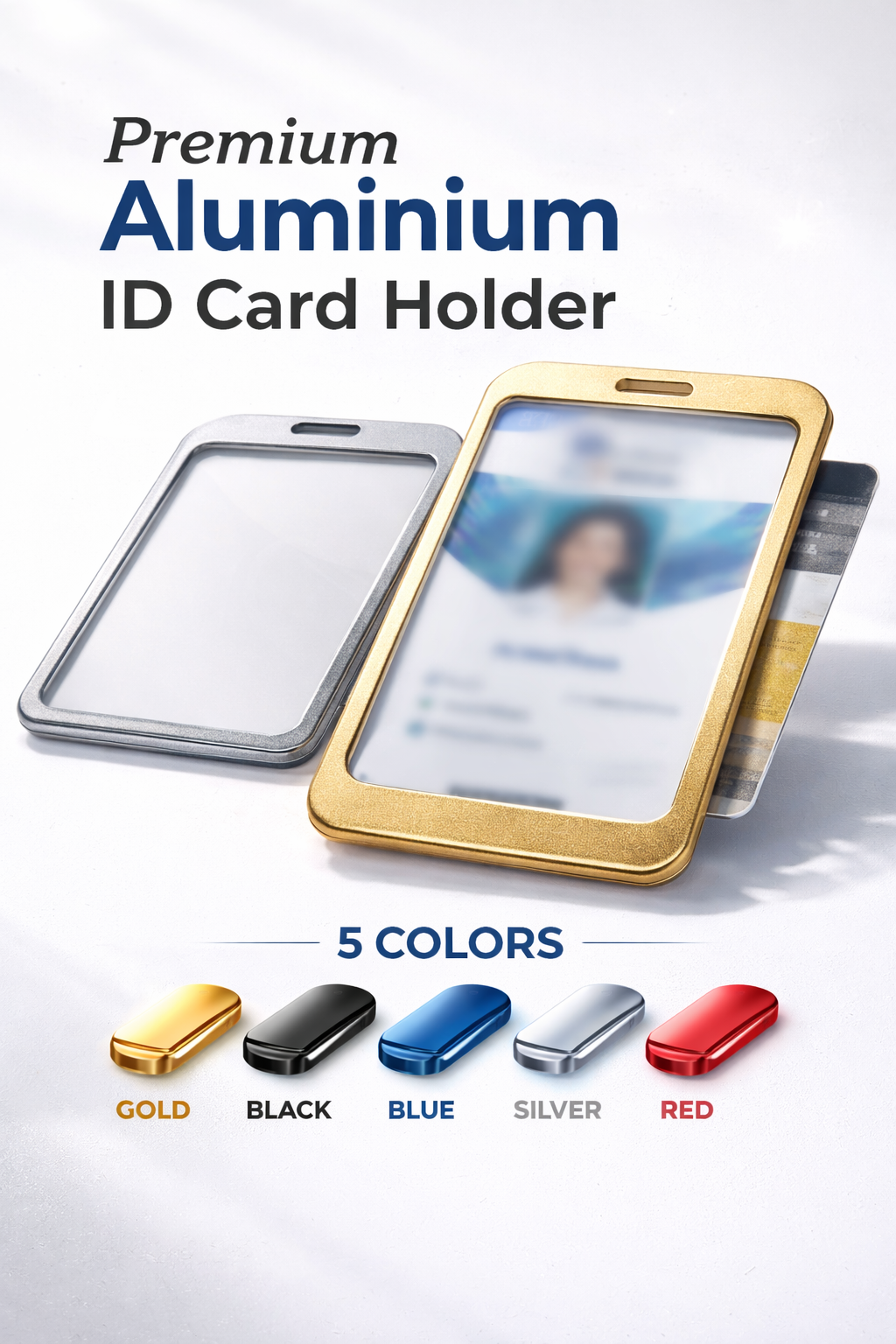 Premium Aluminum ID Card Holder (Dual Card) – ₹99 Limited Offer | 5 Colors