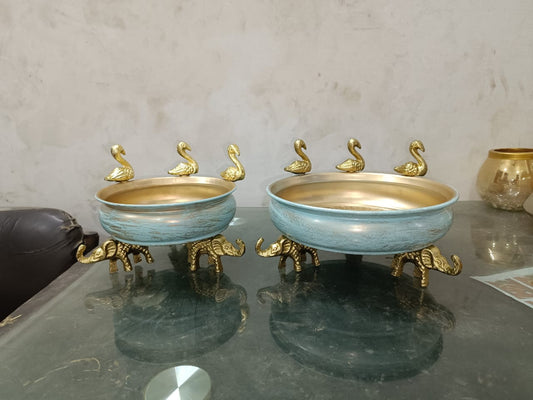 ✨ Royal Heritage Swan & Elephant Bowl Candle Holder